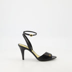 black heeled sandals, Ladycrush, adjustable ankle strap sandals, Valentino Garavani sandals, luxury footwear