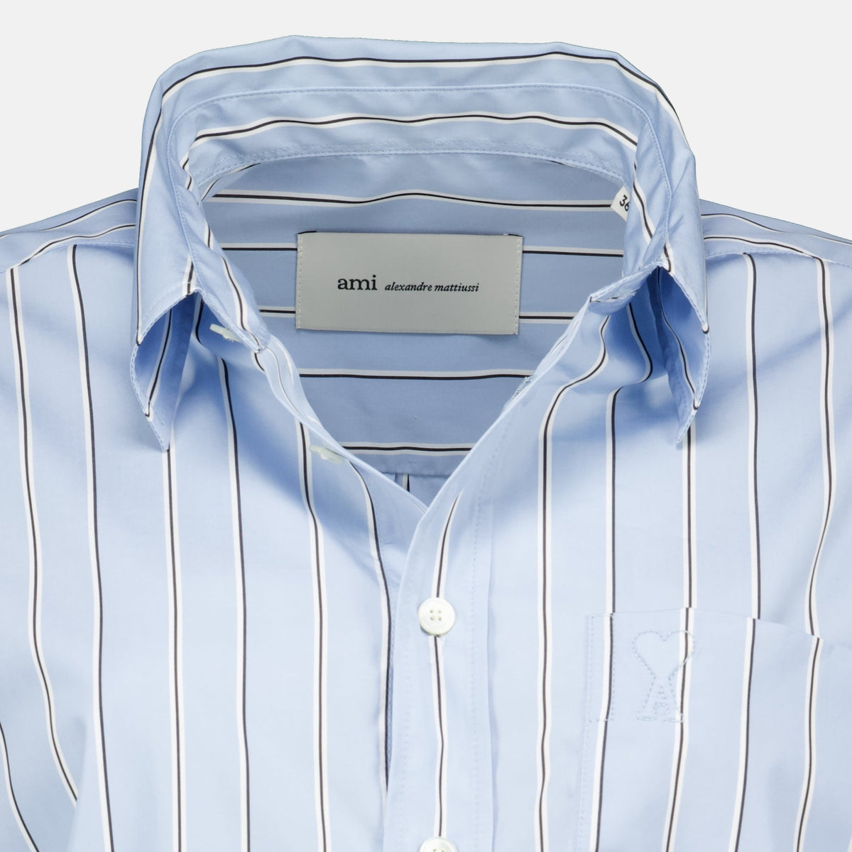 Camisa de algodón a rayas azules