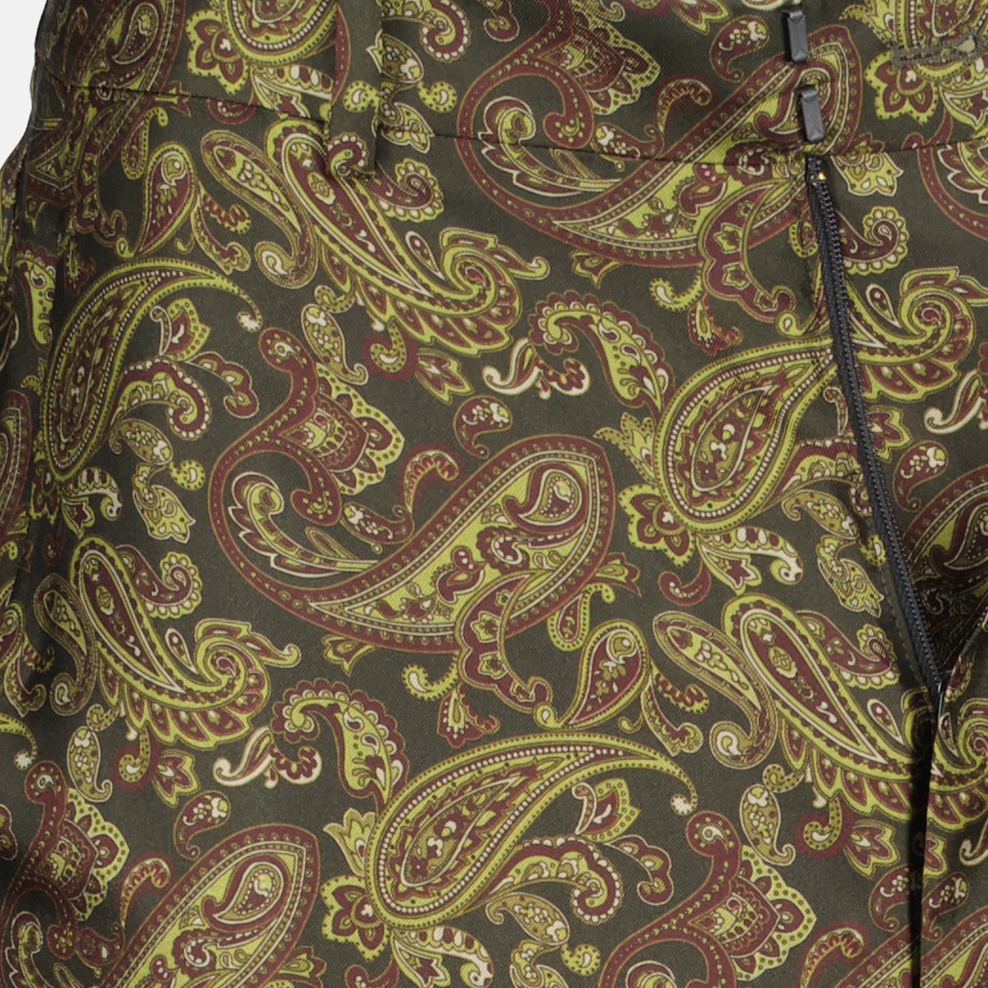 silk trousers, Saint Laurent, printed trousers, high-waisted pants, women's fashion