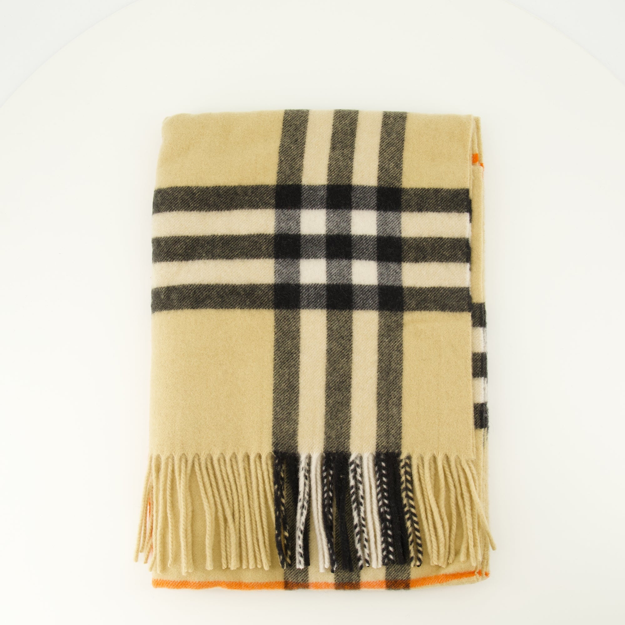 Beige Checkered Cashmere Scarf - Burberry - Unisex | WE IN STYLE