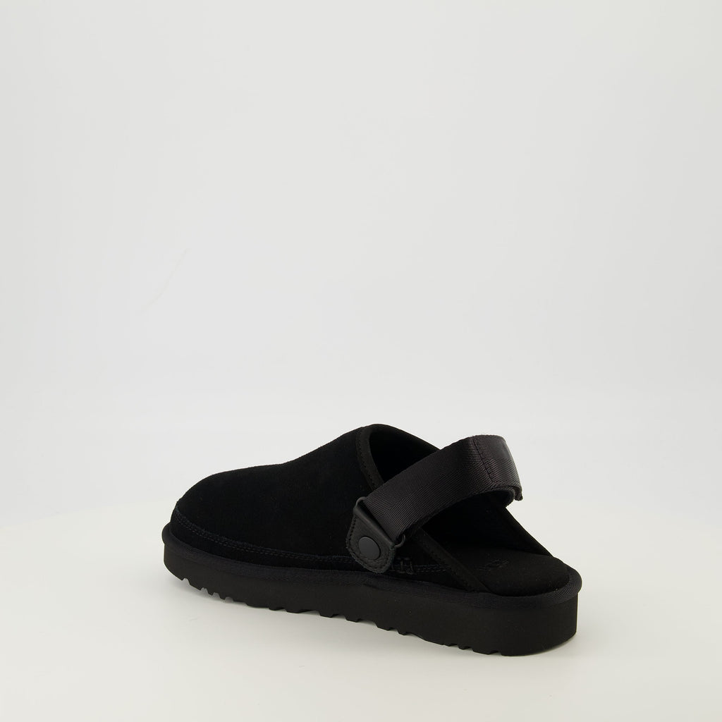 Imagen de los zuecos Goldencoast II negros de Ugg para hombres - Temporada primavera-verano 2026 - Vista tres cuartos trasera derecha