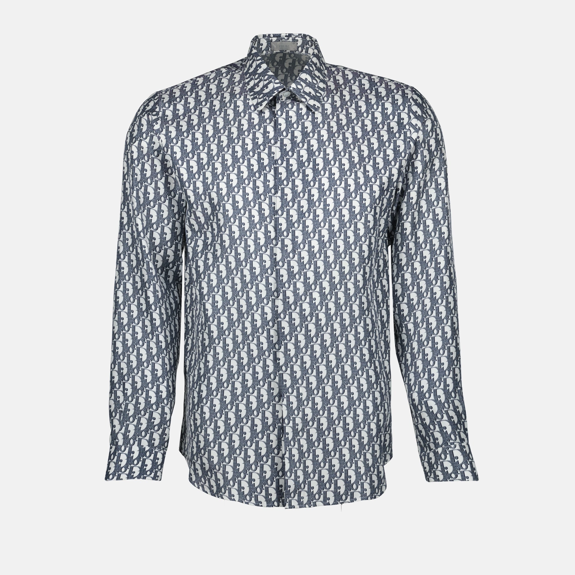 Dior Oblique shirt, silk shirt, designer menswear, blue and white shirt, Spring-Summer 2025