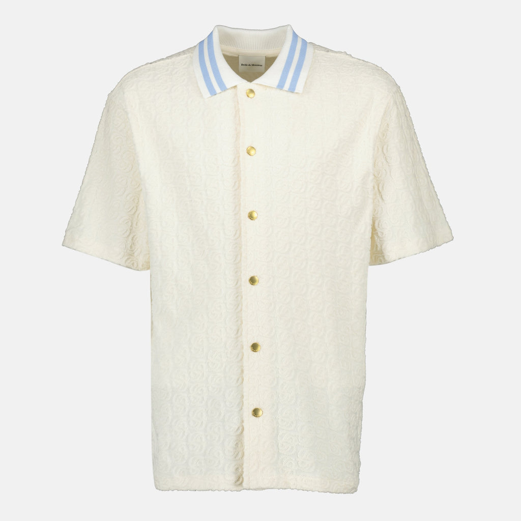 Image of Monogramme White Shirt - Drôle de Monsieur by Drole De Monsieur for Men - Season Spring-Summer 2026 - Front View