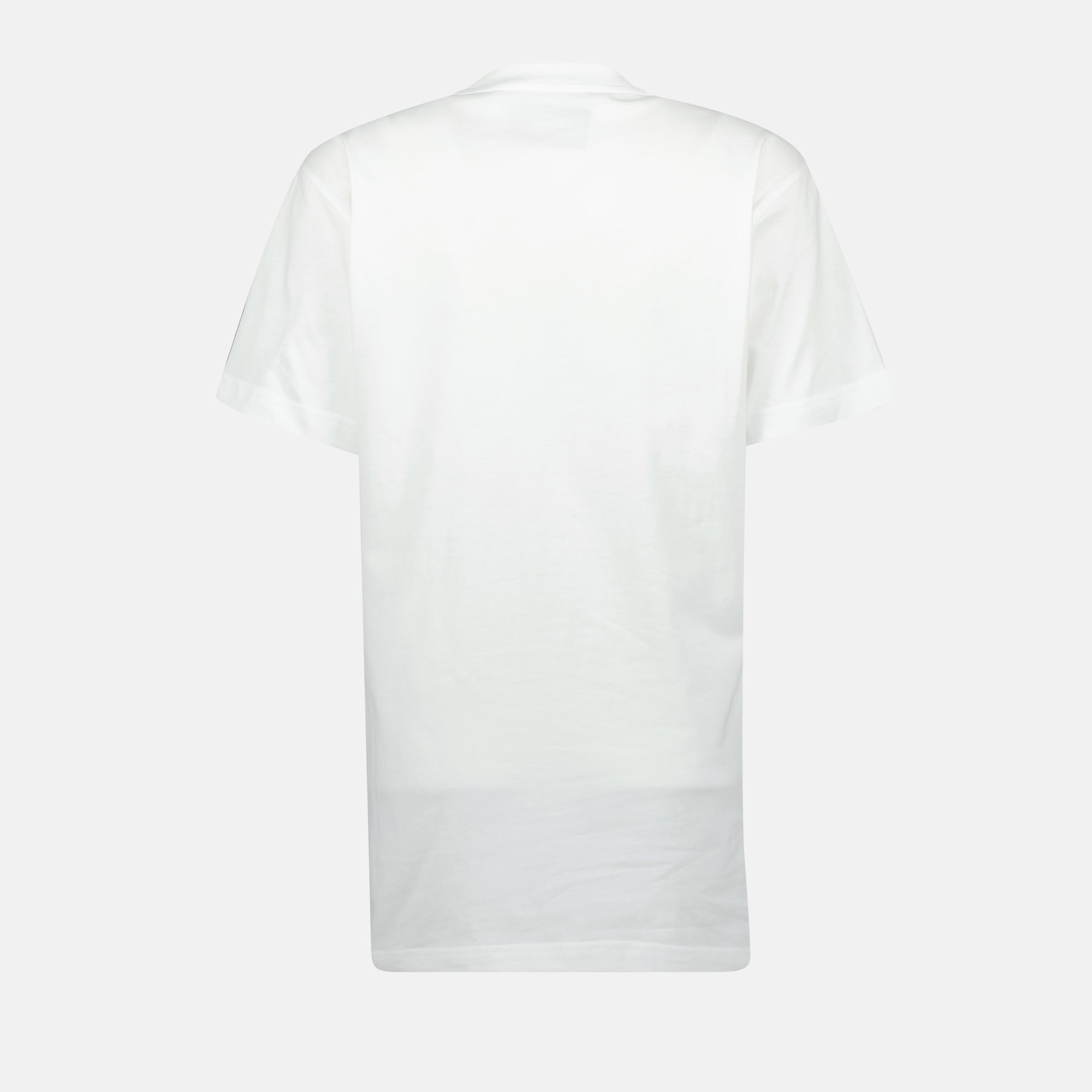 Moschino T-shirt, white printed tee, cotton tee, women's casual wear, fashionable T-shirt