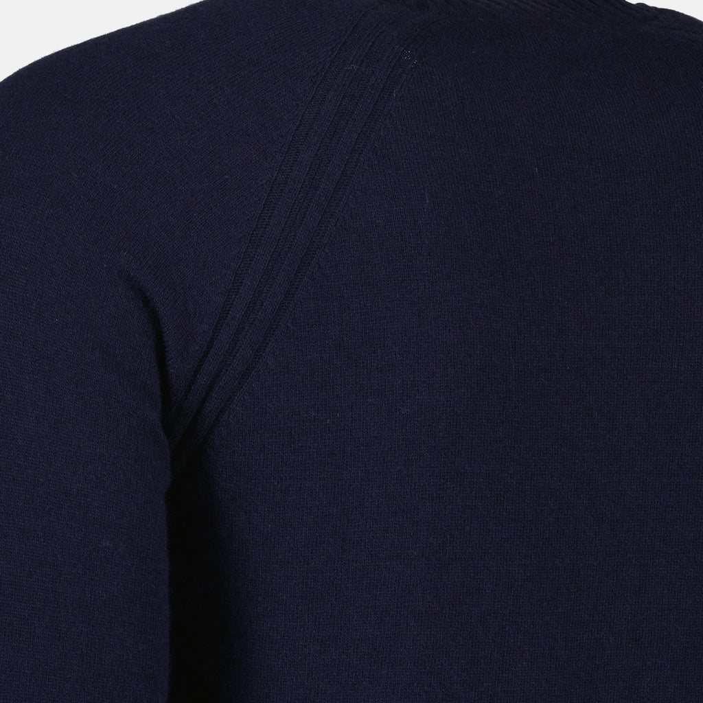 K-Way Sebas wool pull, navy knit pullover, men's knitwear, cashmere blend sweater, autumn winter fashion