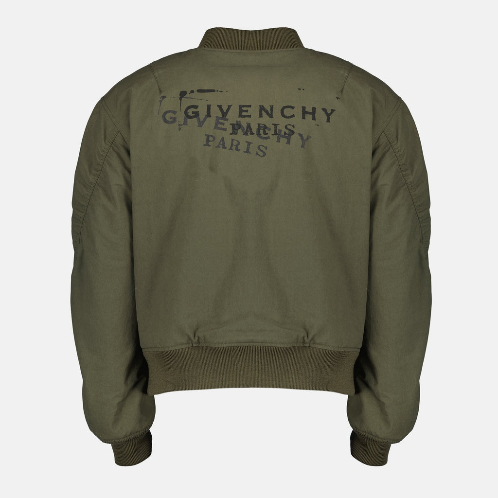 Imagem da jaqueta bomber kaki da Givenchy para homens - Temporada Primavera-Verão 2026 - Vista detalhada do produto 1