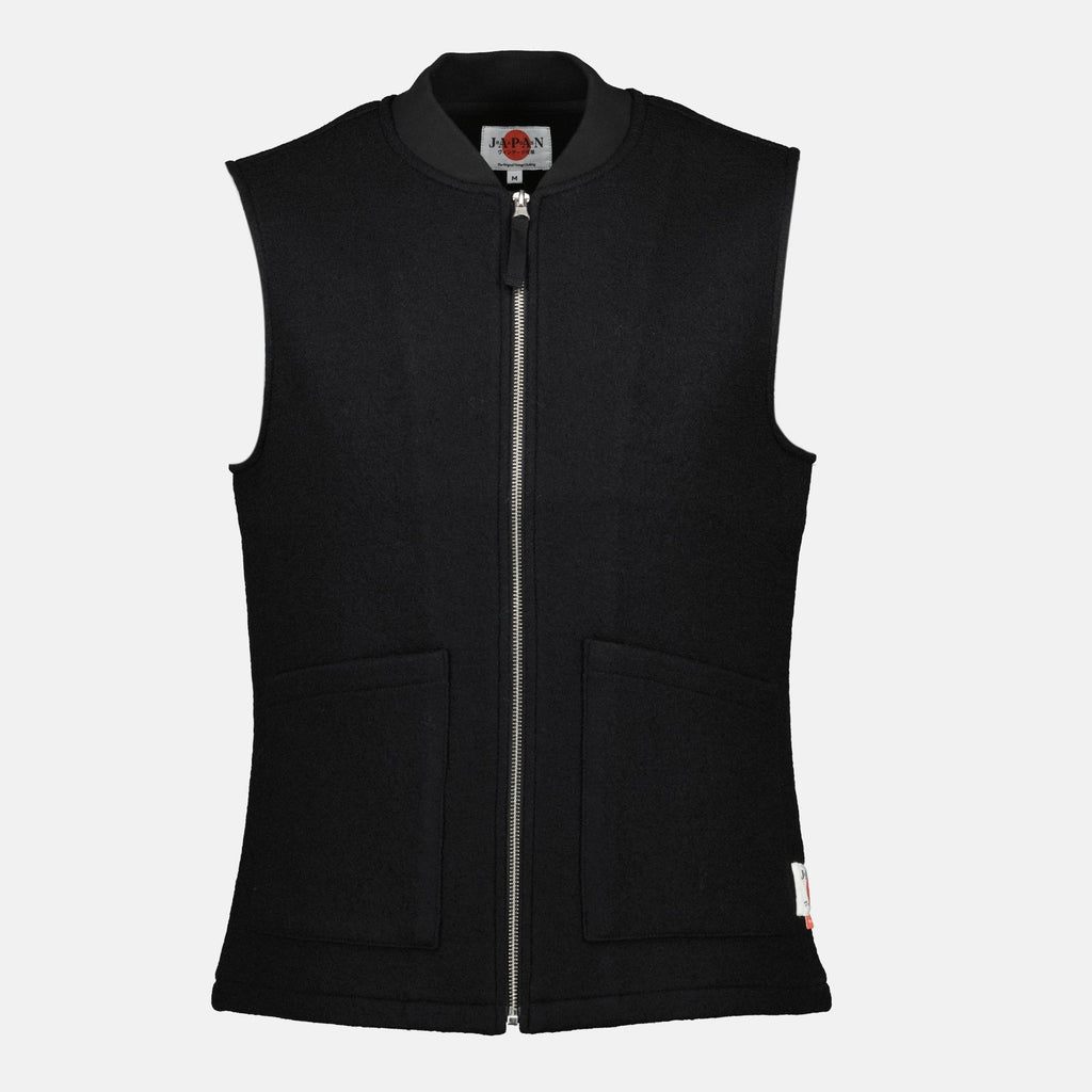 Japan Rag vest, black wool vest, sleeveless jacket, Autumn-Winter fashion, modern casual wear