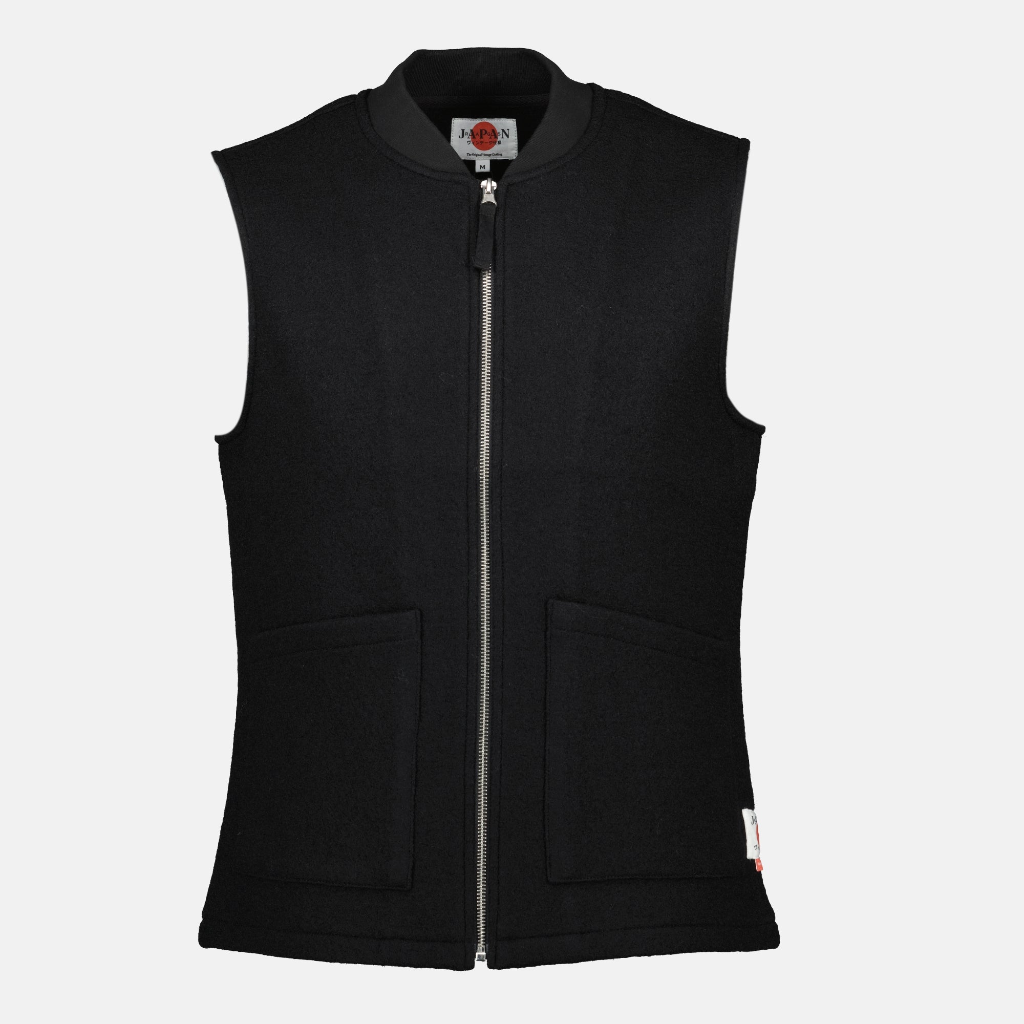 Japan Rag vest, black wool vest, sleeveless jacket, Autumn-Winter fashion, modern casual wear