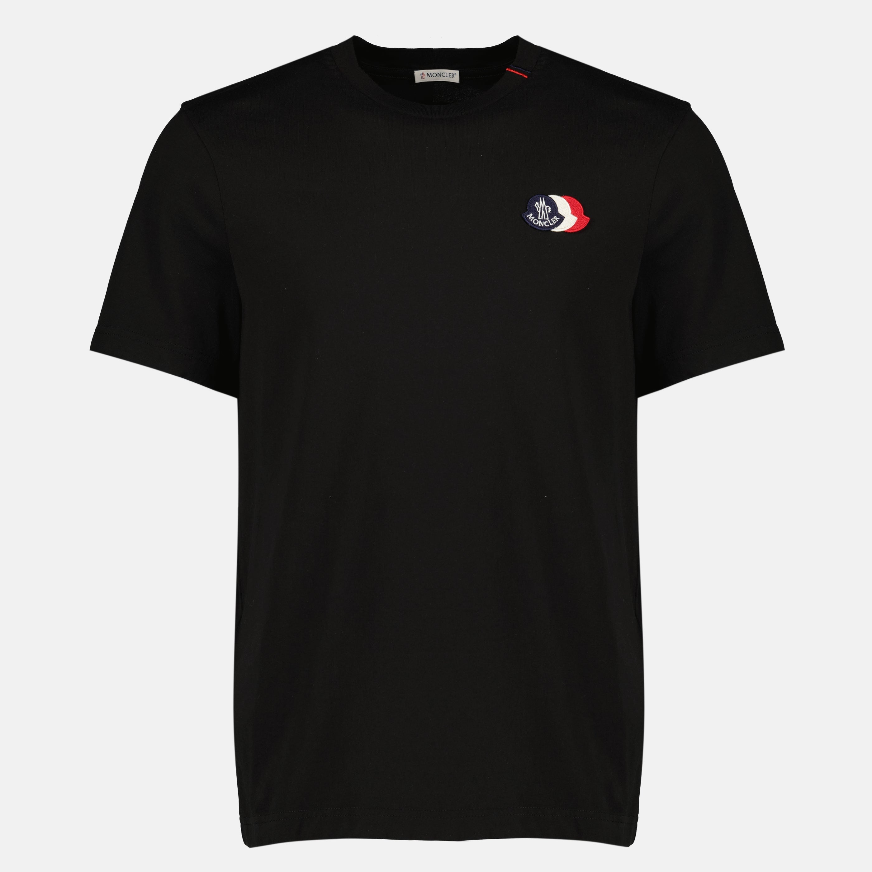 Tricolor Logo Black Cotton T-Shirt