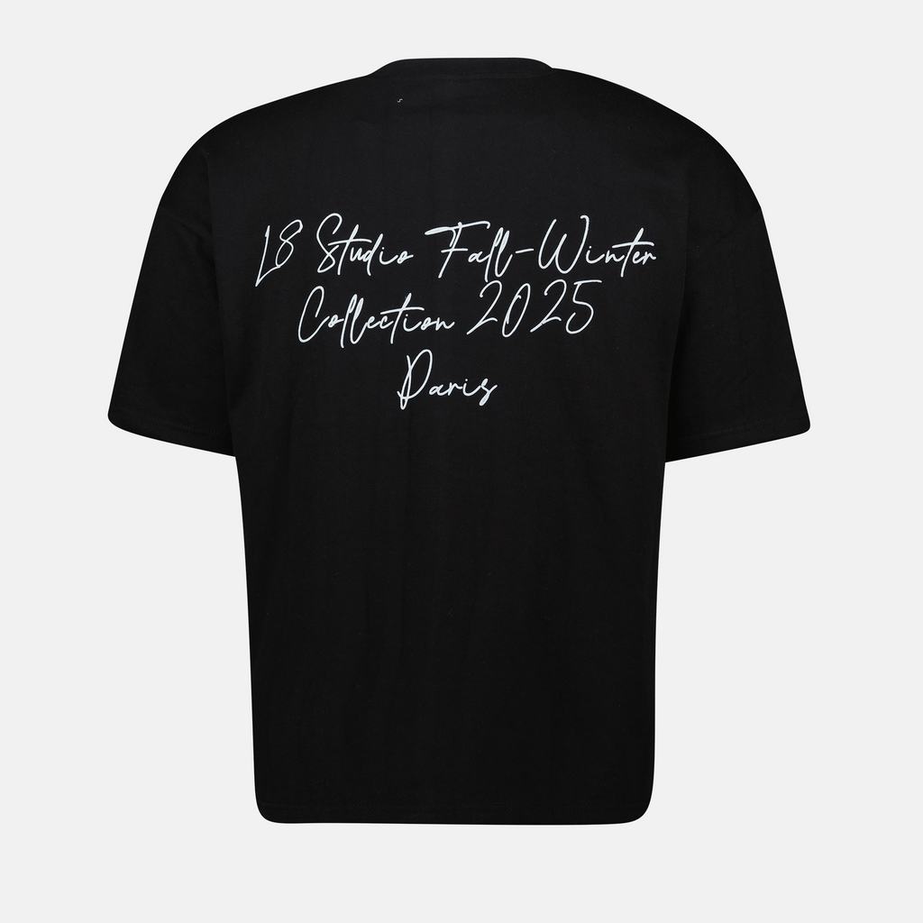 Image du T-shirt noir Socrate par L8 Studio pour hommes - Saison Printemps-Été 2025 - Vue de dos