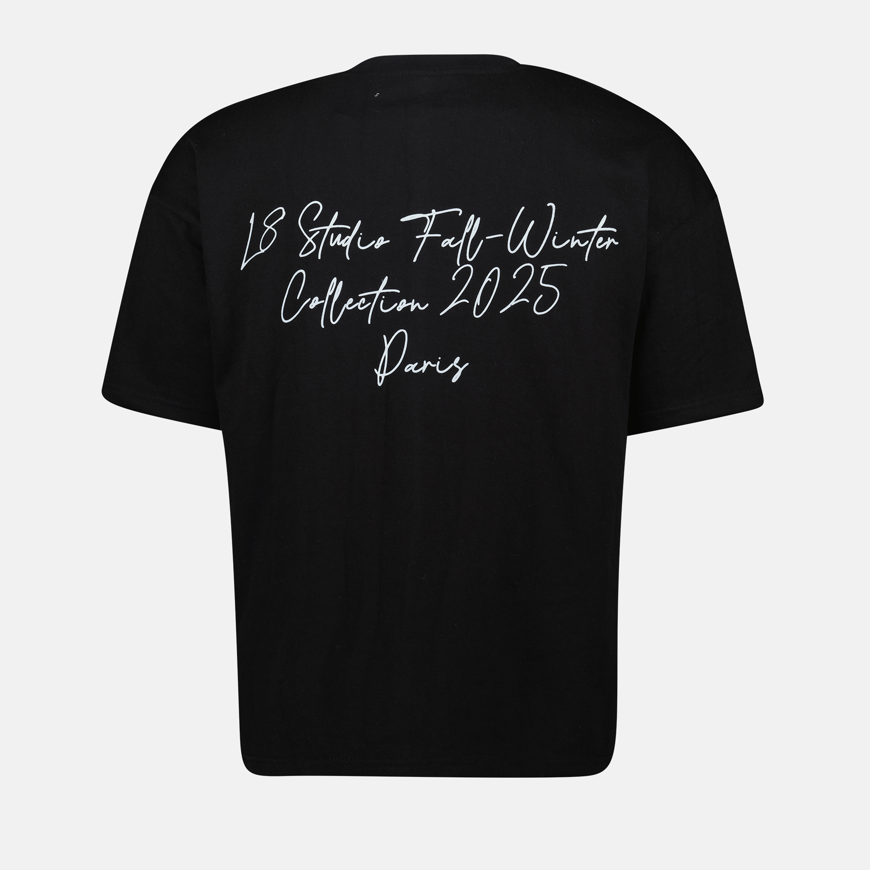 Image du T-shirt noir Socrate par L8 Studio pour hommes - Saison Printemps-Été 2025 - Vue de dos