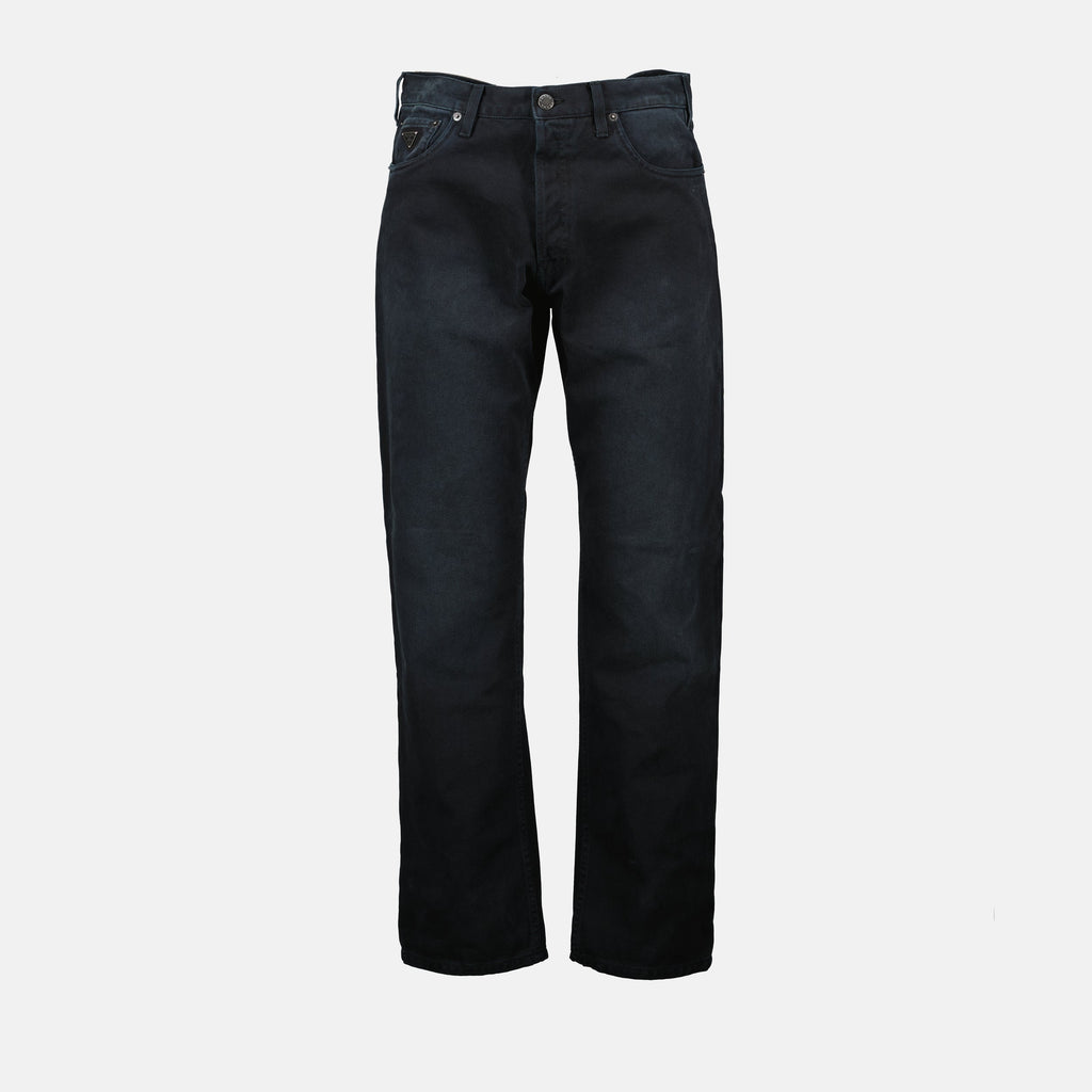 Image of Black Washed Straight Leg Jeans by Prada for Men - Season Spring-Summer 2025 - Front View