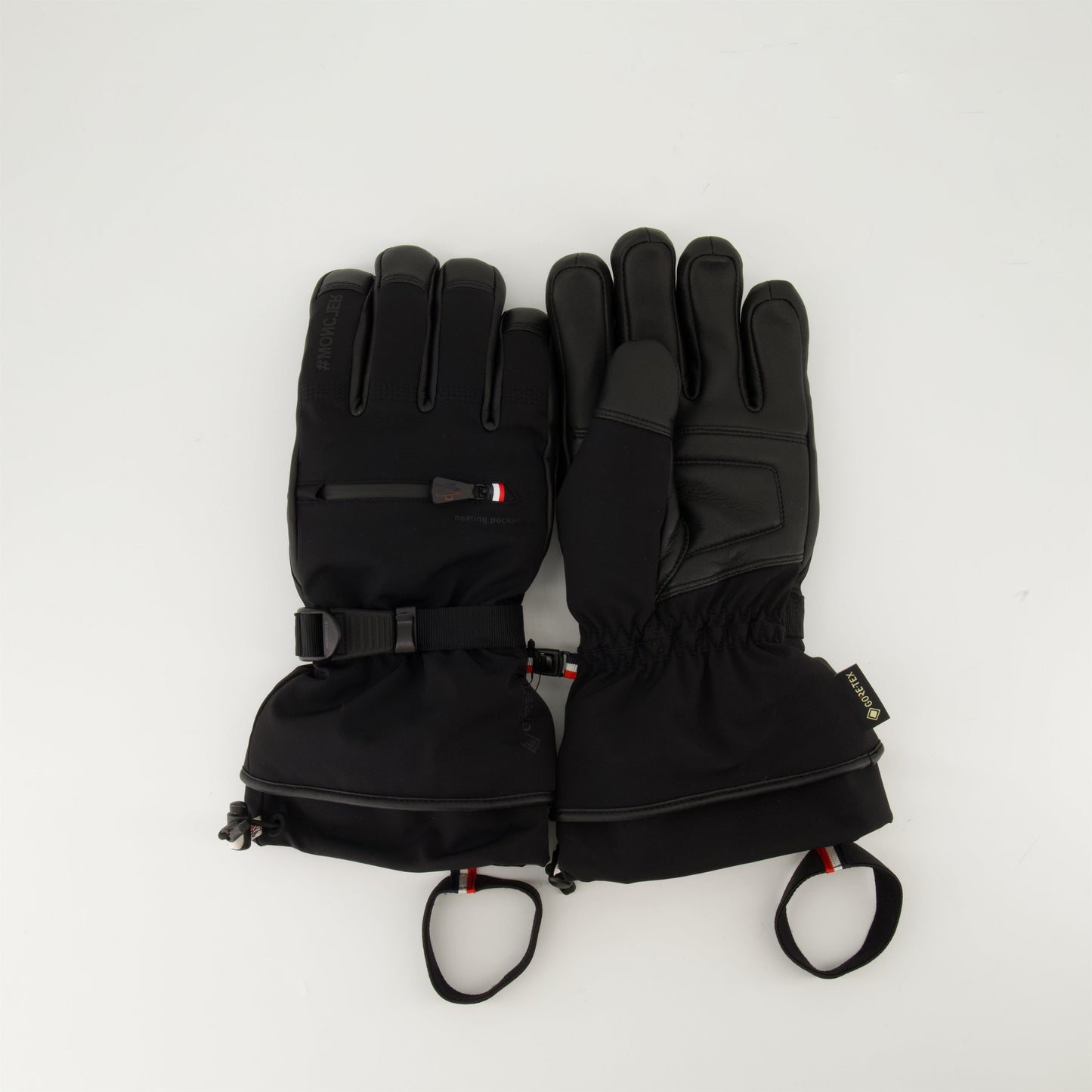 ski gloves, leather gloves, Moncler Grenoble, winter accessories, black gloves