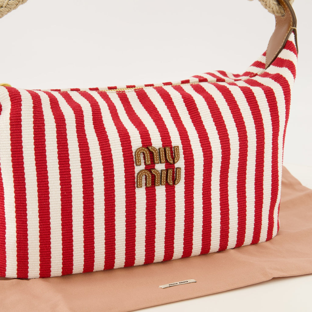 Mini bolso a rayas rojo y blanco