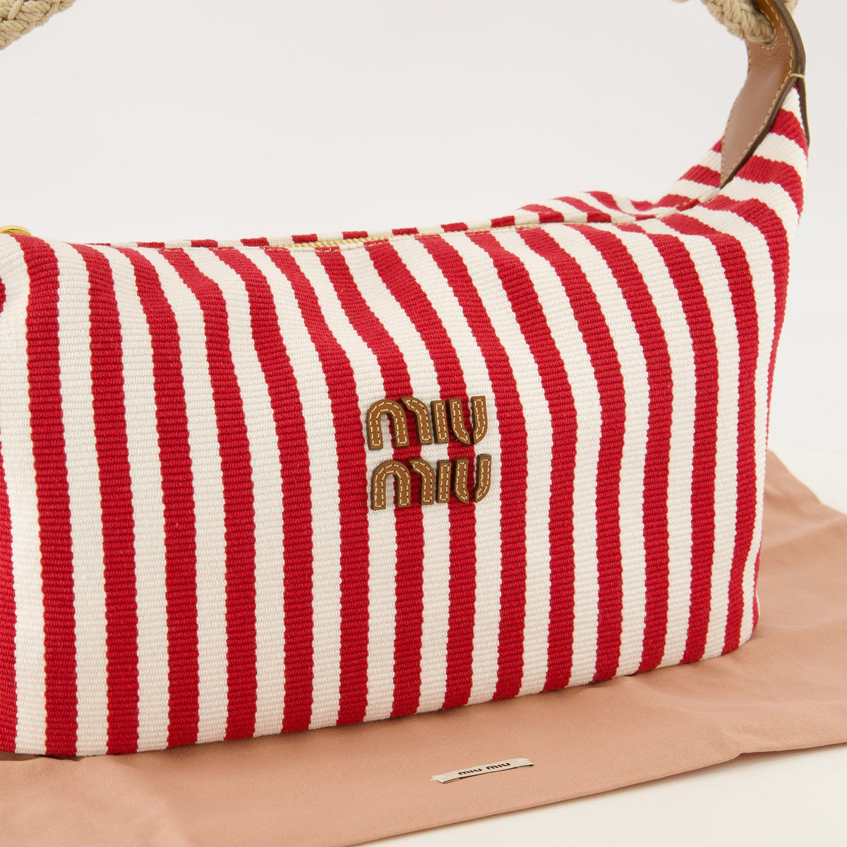 Mini bolso a rayas rojo y blanco