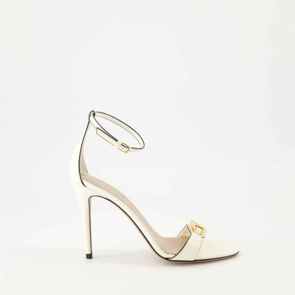 Valentino sandals, white leather heels, heeled sandals, luxury footwear, designer sandals