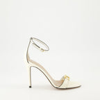Valentino sandals, white leather heels, heeled sandals, luxury footwear, designer sandals
