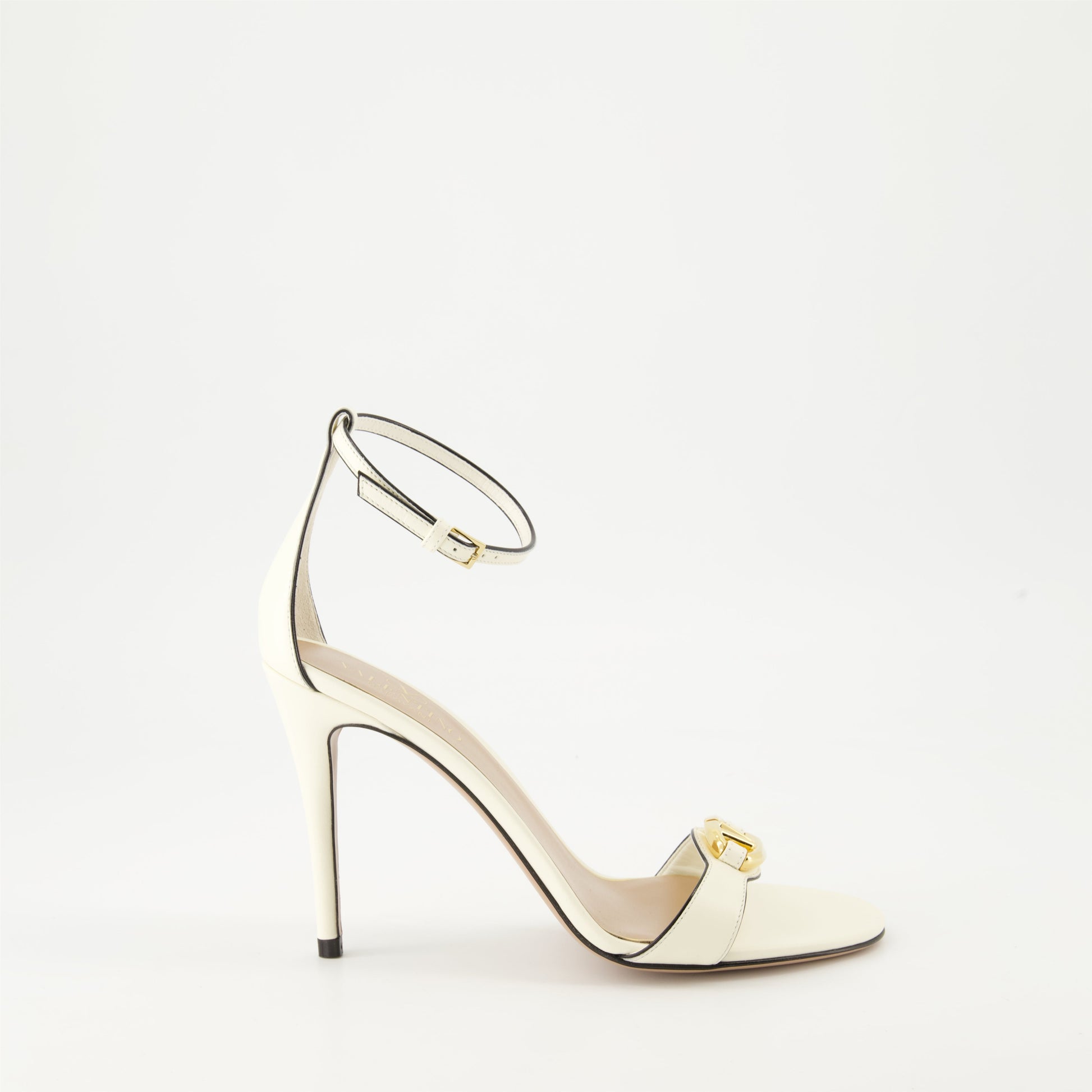 Valentino sandals, white leather heels, heeled sandals, luxury footwear, designer sandals