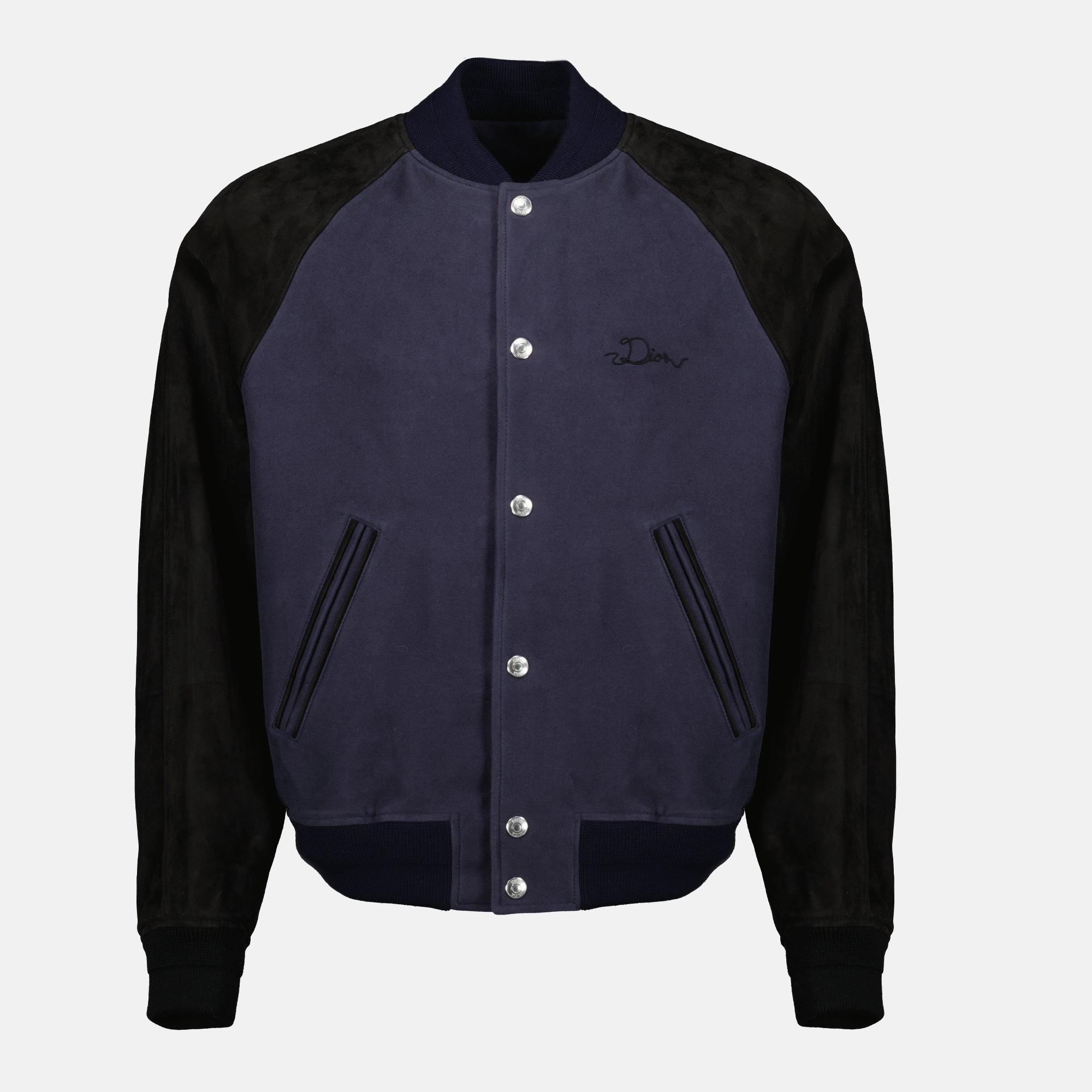 Image of Dior Varsity Jacket - Navy by Dior for Men - Season Spring-Summer 2026 - Front View