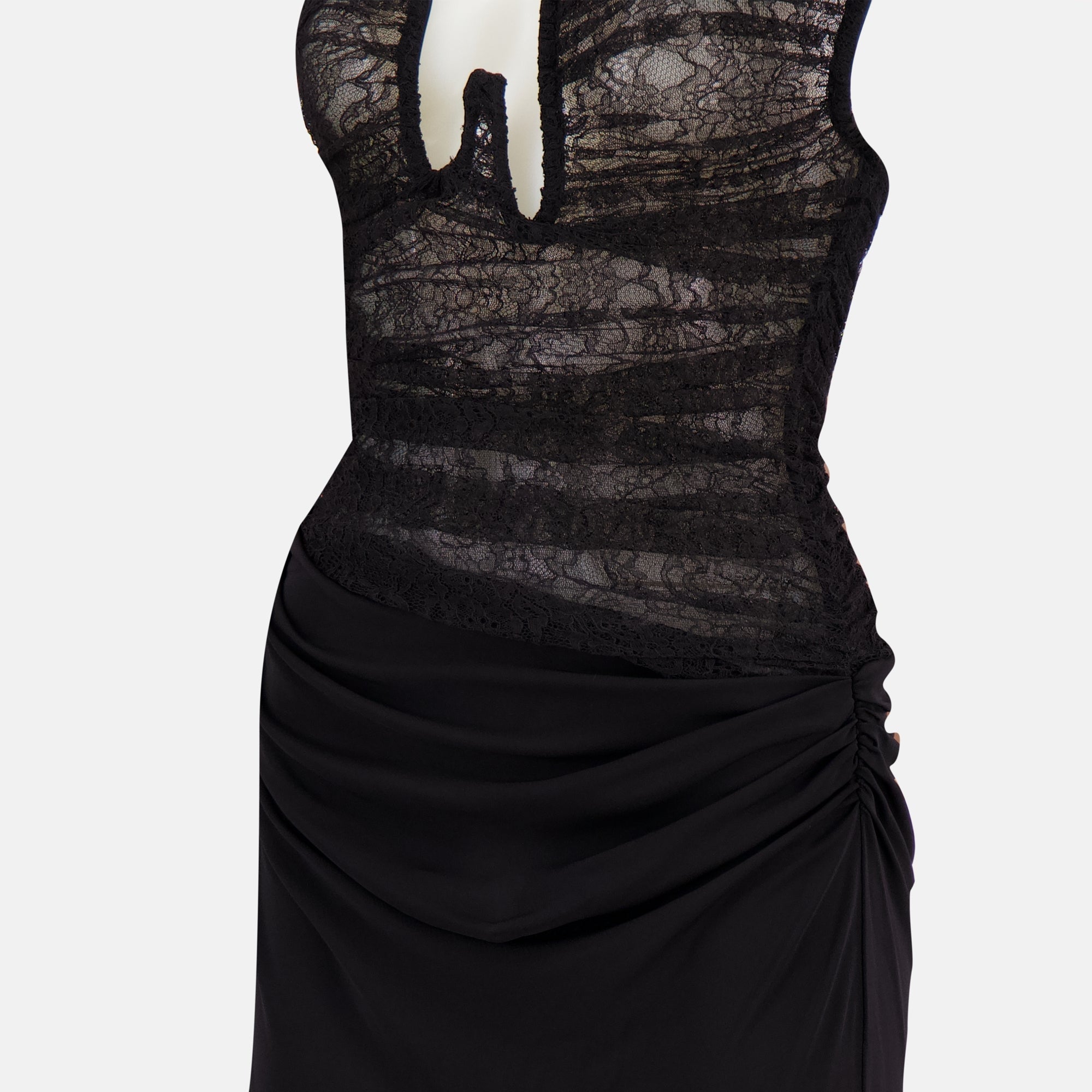 Black lace dress, Christopher Esber, Elegant dress, Fall Winter 2025, Sophisticated evening wear