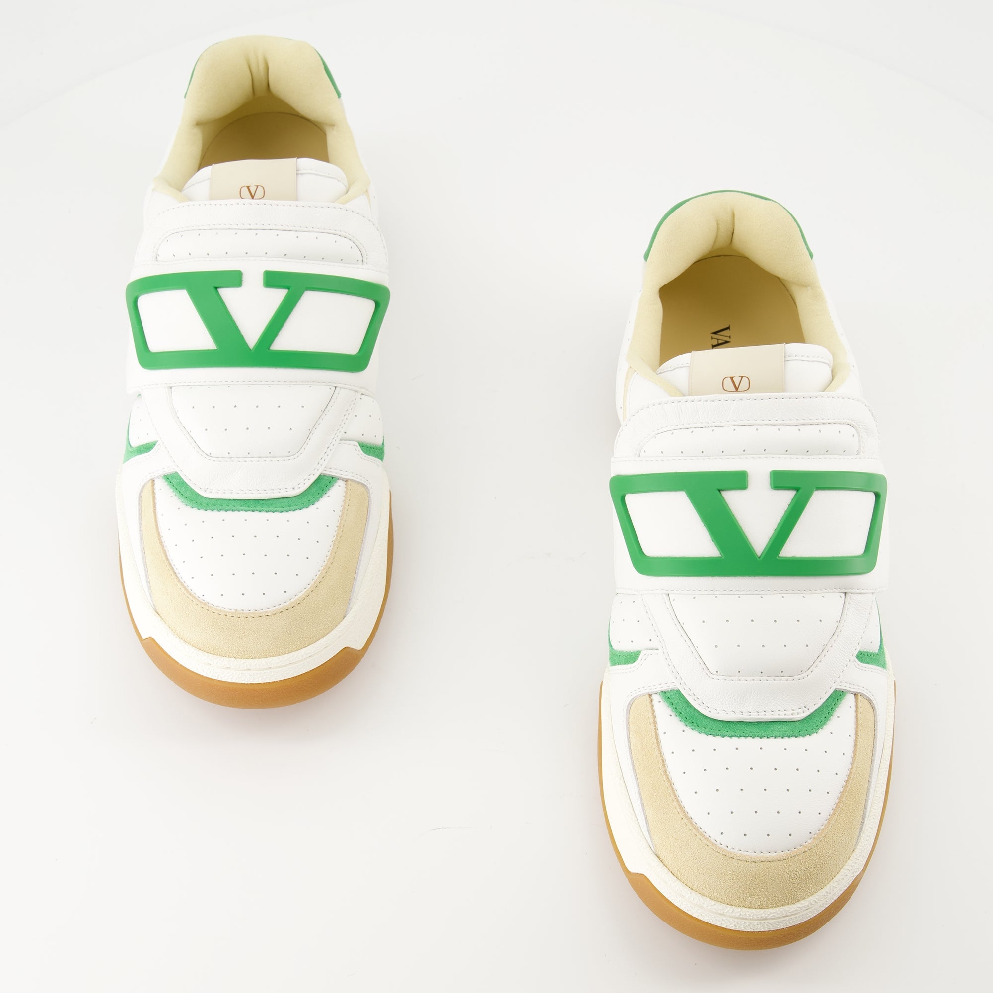 Valentino Garavani sneakers, green sneakers, premium leather footwear, non-slip sneakers, VLogo sneakers