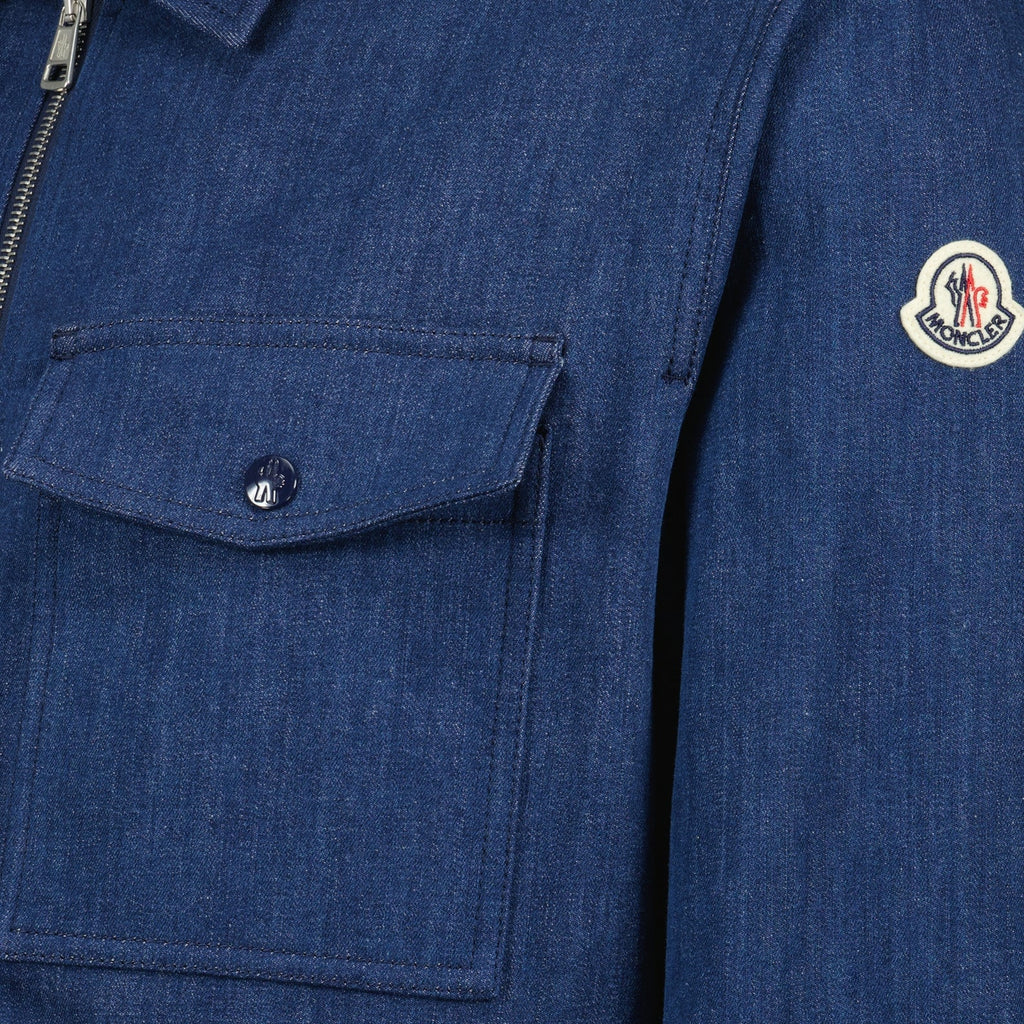 Moncler denim shirt, blue shirt, men's denim fashion, logo shirt, Spring-Summer collection