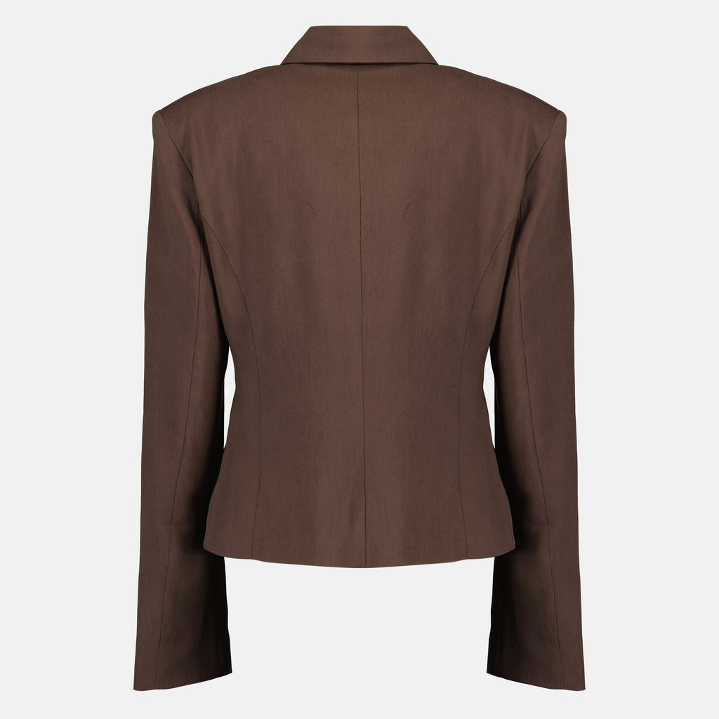 Brown Gathered Jacket
