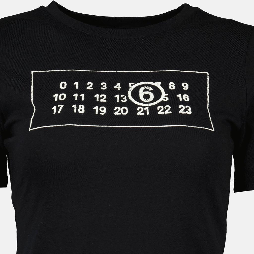 luxury t-shirt, cotton jersey, MM6 collection, black t-shirt, Autumn-Winter 2024