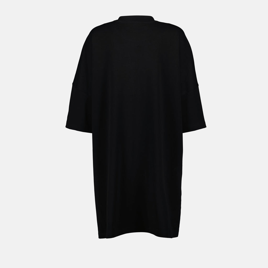 Moschino robe, Teddy Bear print robe, mid-length robe, cotton lounge wear, black robe