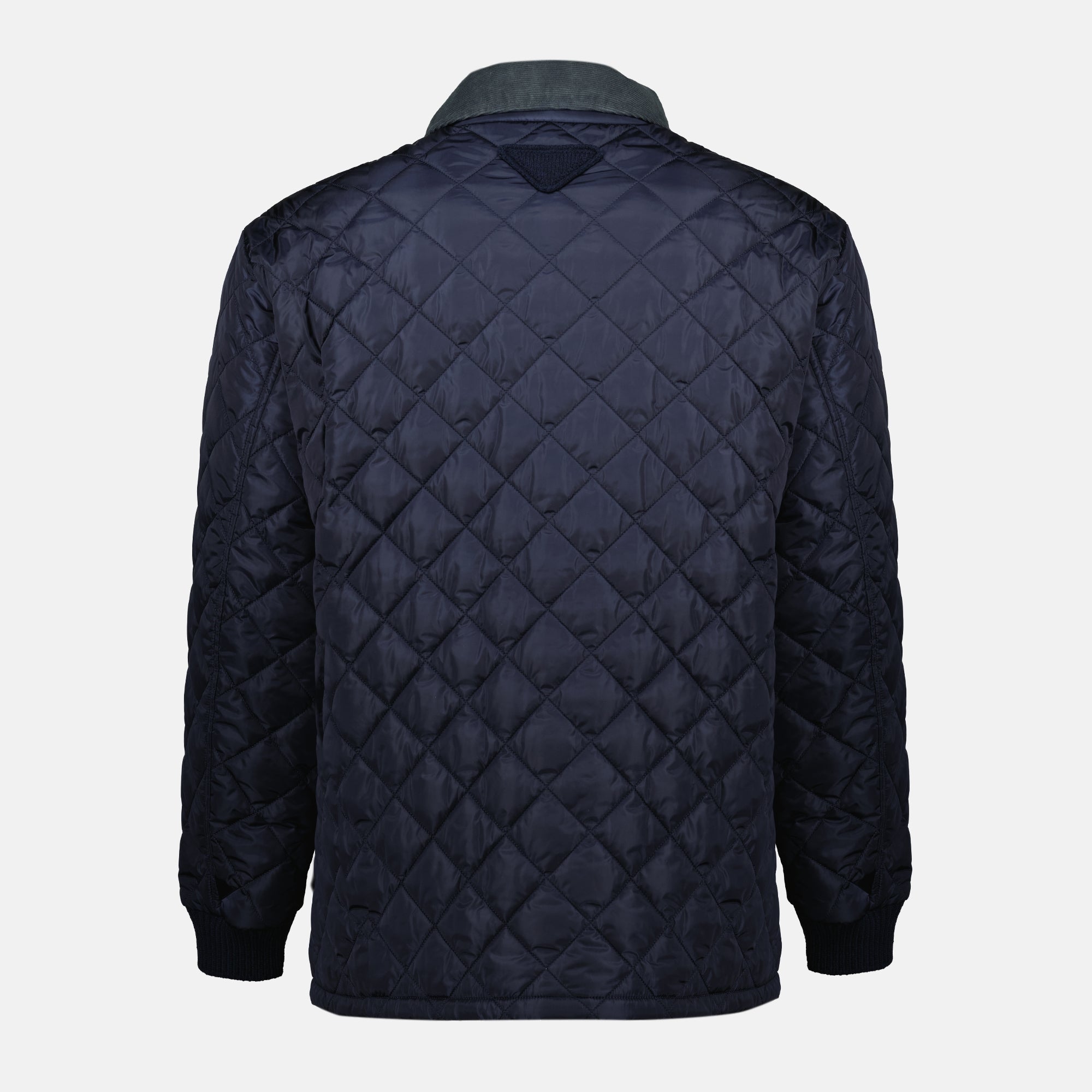 Prada jacket, blue quilted jacket, men's outerwear, Fall-Winter collection, luxury fashion