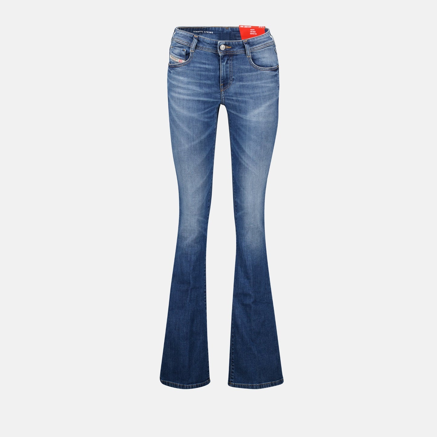 bootcut jeans, flared denim, Diesel D-Ebbey, denim fashion, stylish jeans