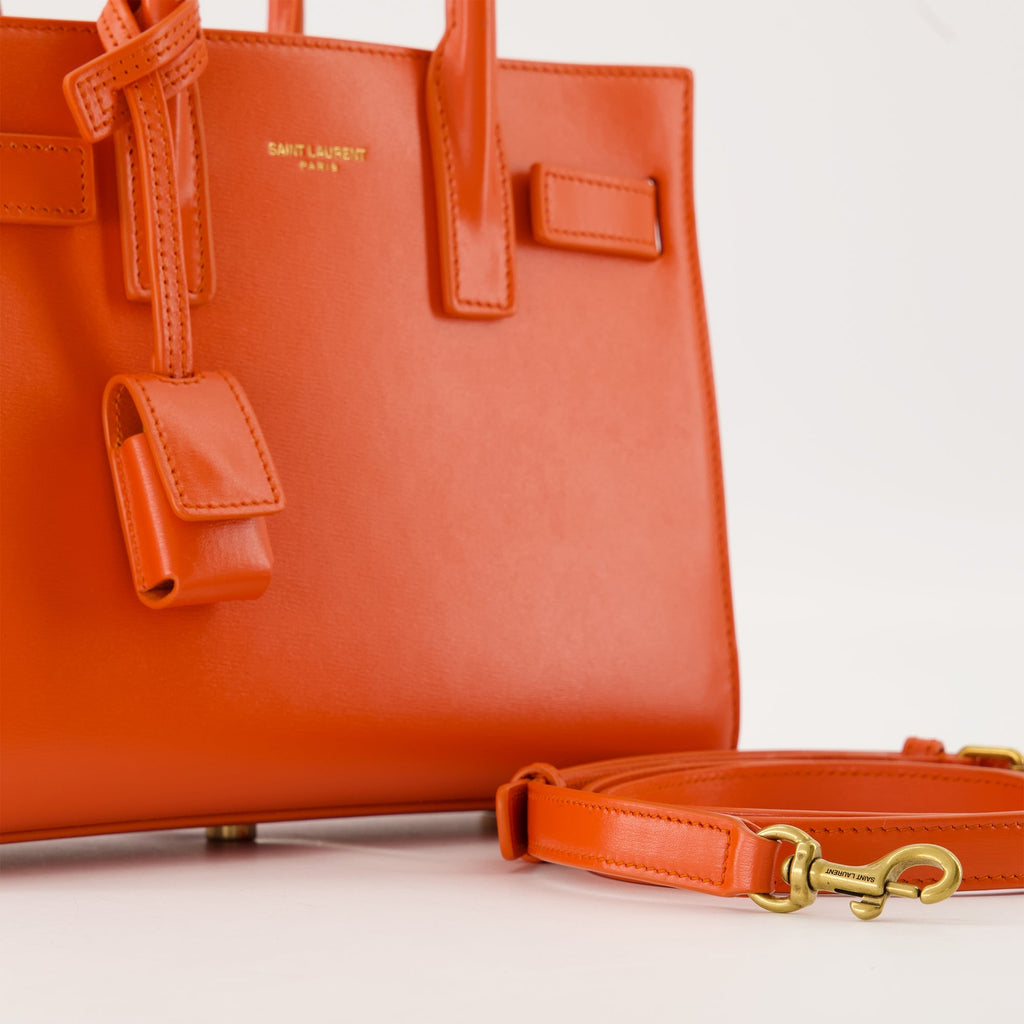 Nano Orange Handbag, Saint Laurent, designer handbag, premium leather, fashion accessory