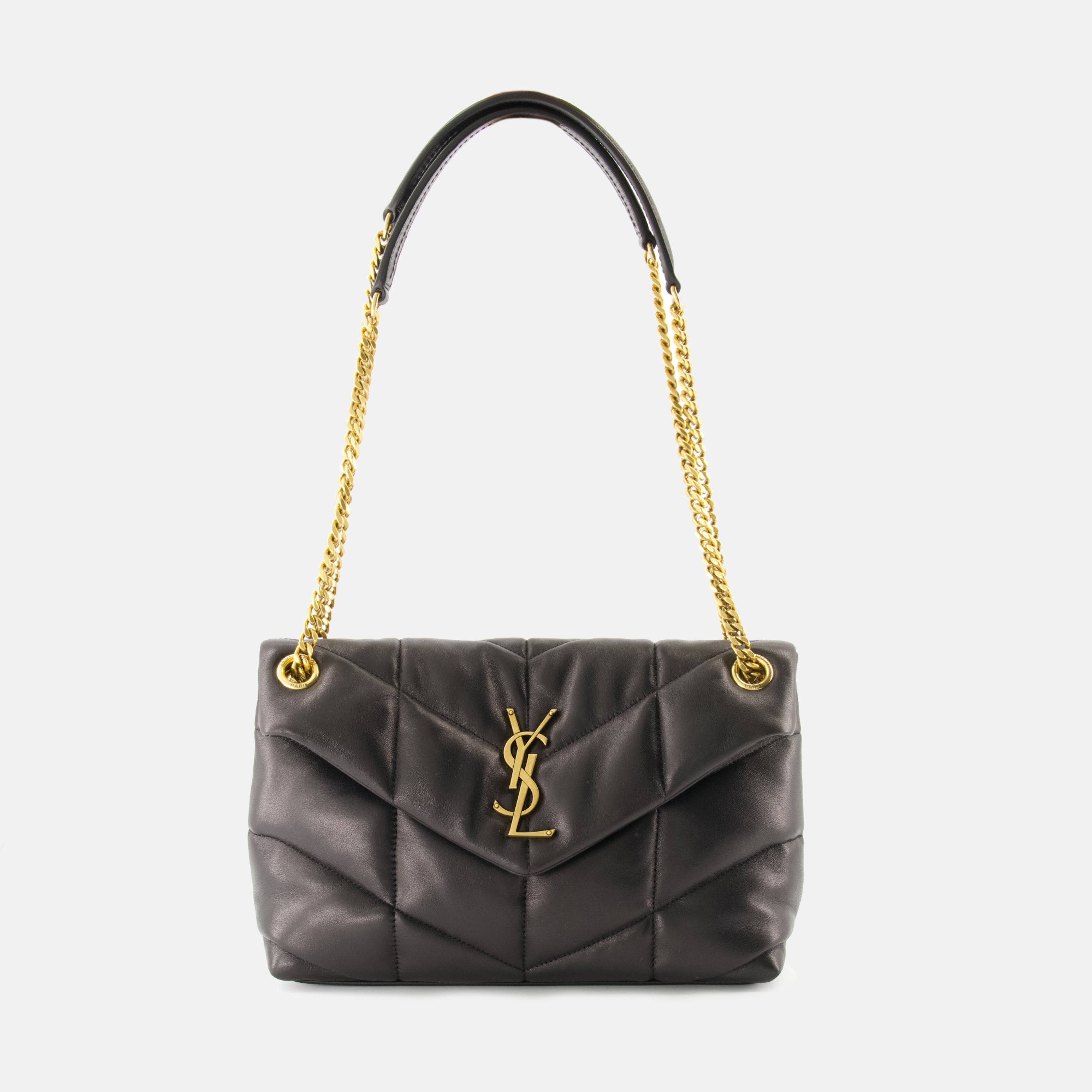 Saint Laurent bag, luxury handbag, quilted leather bag, nappa leather accessory, black shoulder bag