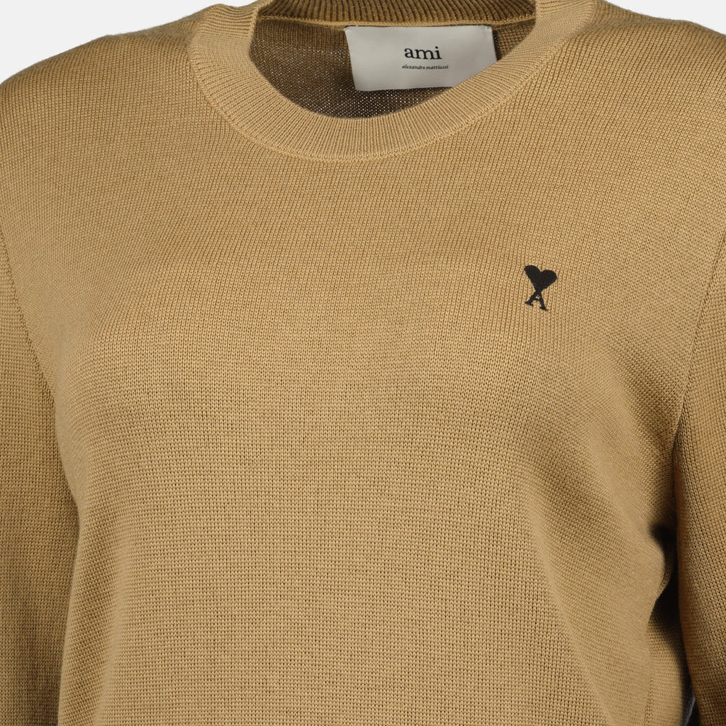 camel crewneck sweater