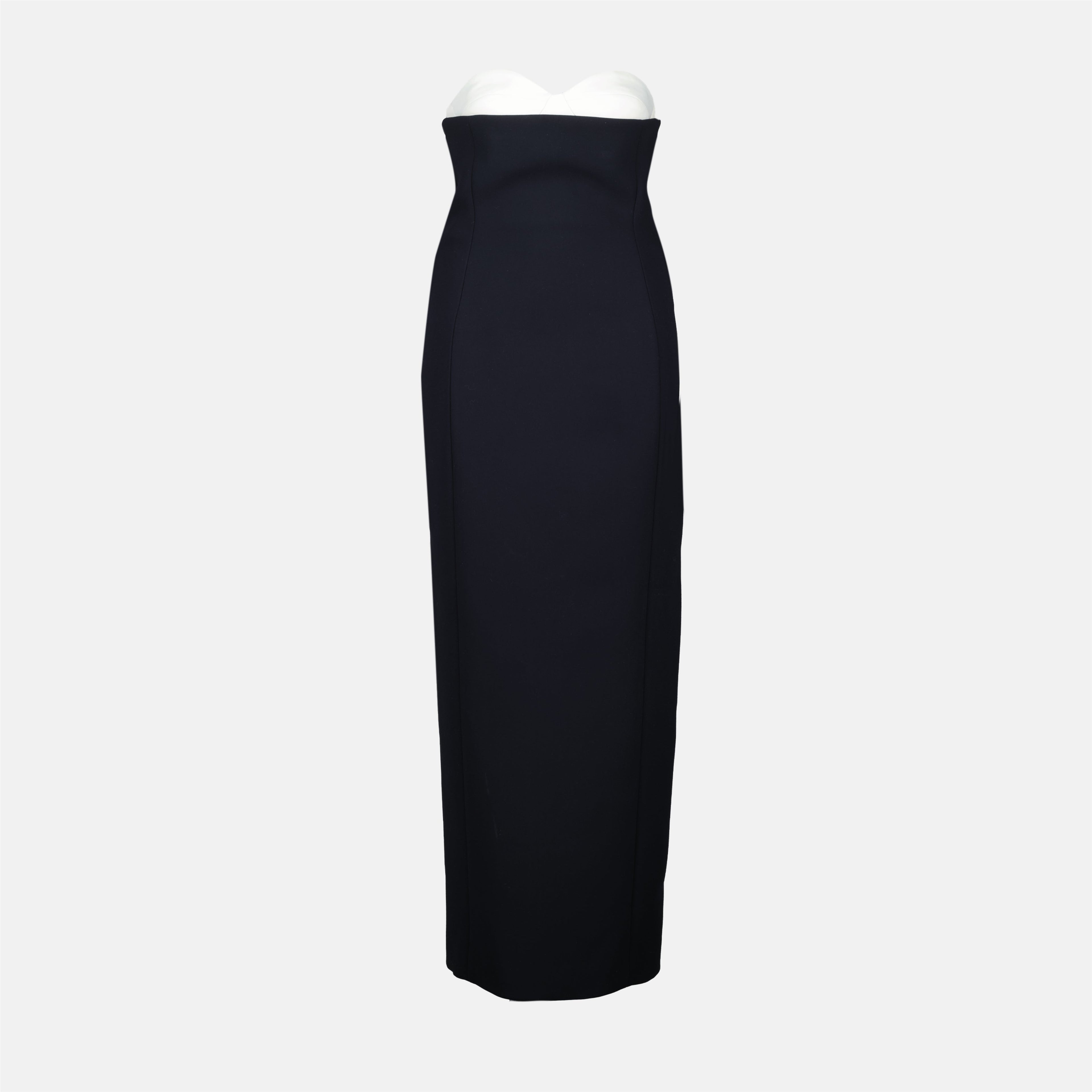 Khaite dress, navy blue dress, luxury ready-to-wear, crêpe fabric, elegant dress