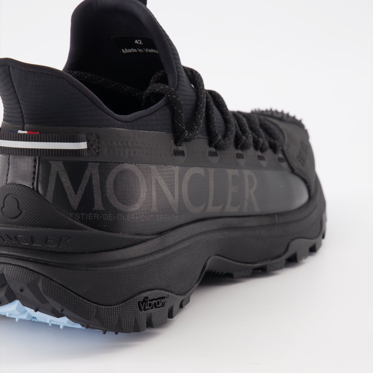 luxury sneakers, Moncler Trailgrip Lite 2, ripstop stretch, black sneakers, high-end footwear