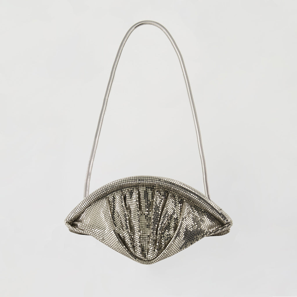 Image of Metallic Mesh Clutch Bag by Rabanne for Women - Season Spring-Summer 2025 - Front View