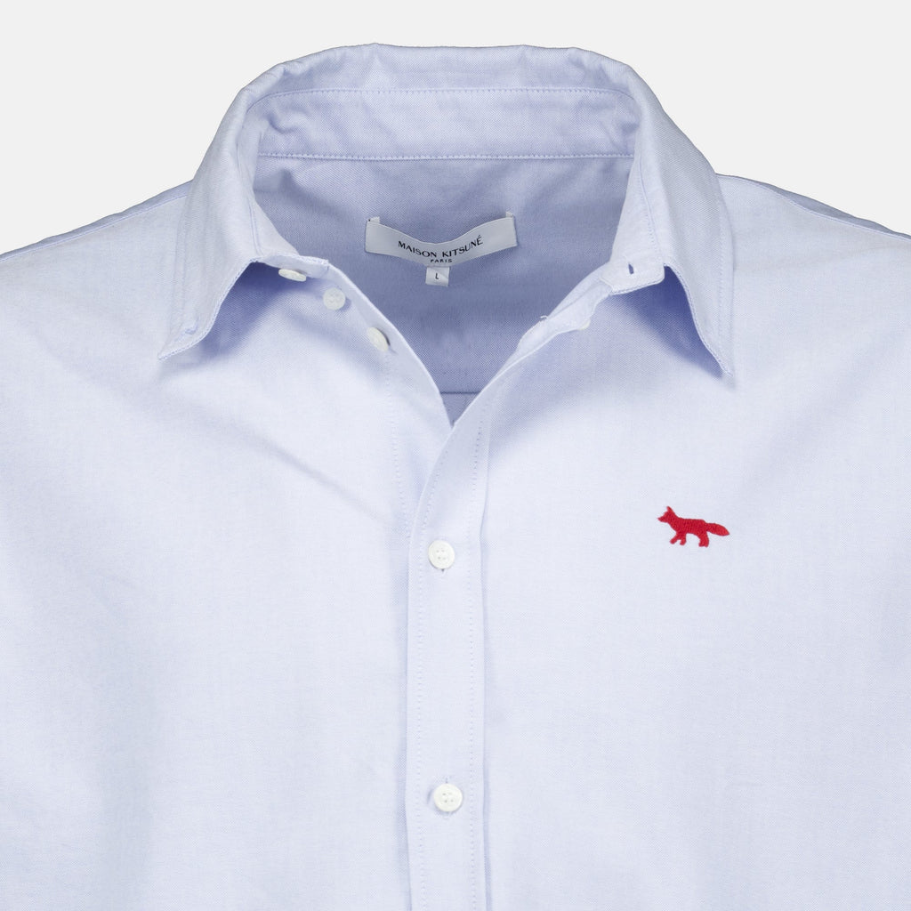 Blue Cotton Shirt - Maison Kitsuné
