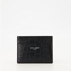 Image du porte-cartes Croco de Saint Laurent pour hommes - Saison automne-hiver 2025 - Vue de face