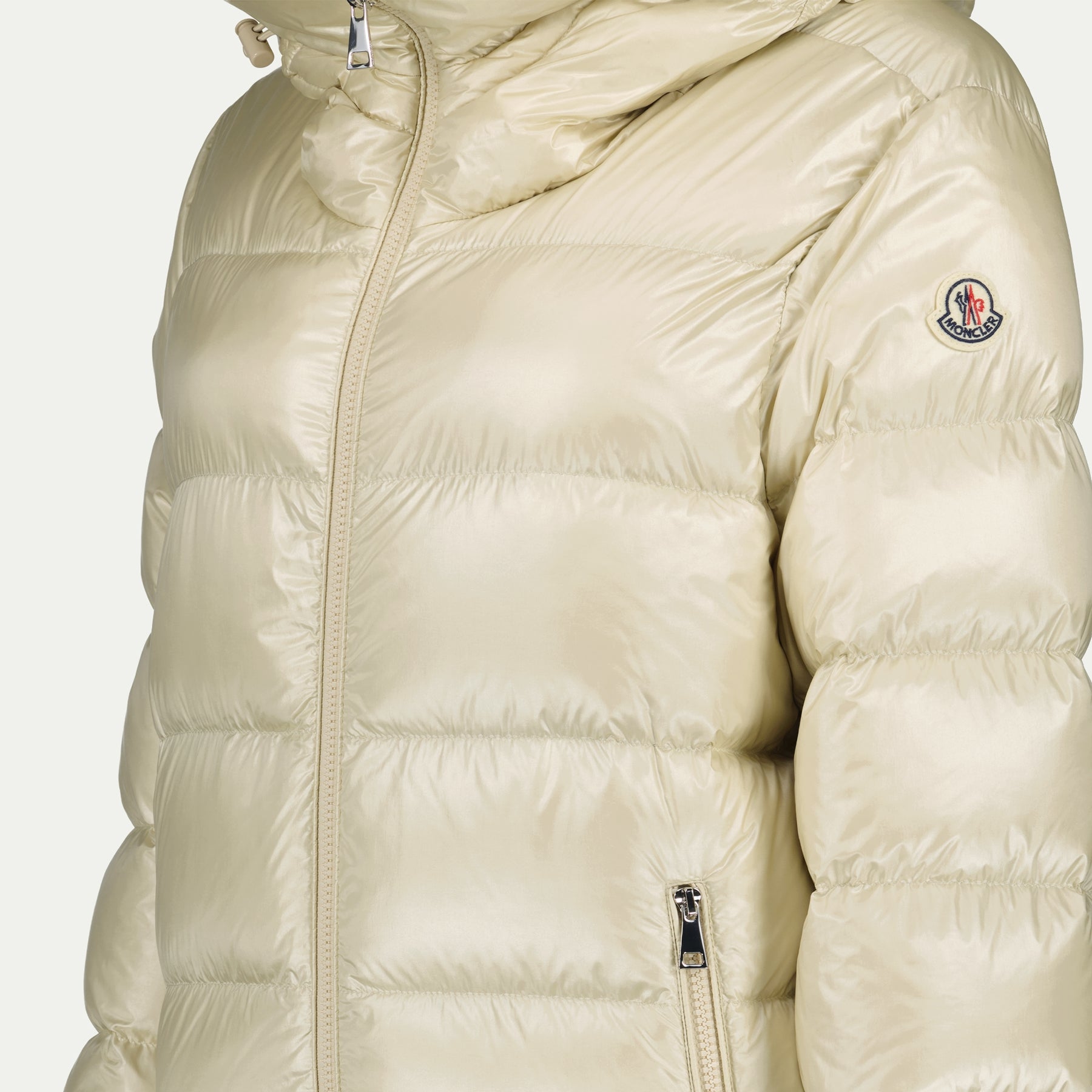 Moncler, Quilted Jacket, Down Filling, Winter Coat, Beige Jacket