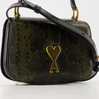 green leather bag, embossed leather bag, unisex handbag, AMI Paris accessories, Spring-Summer collection