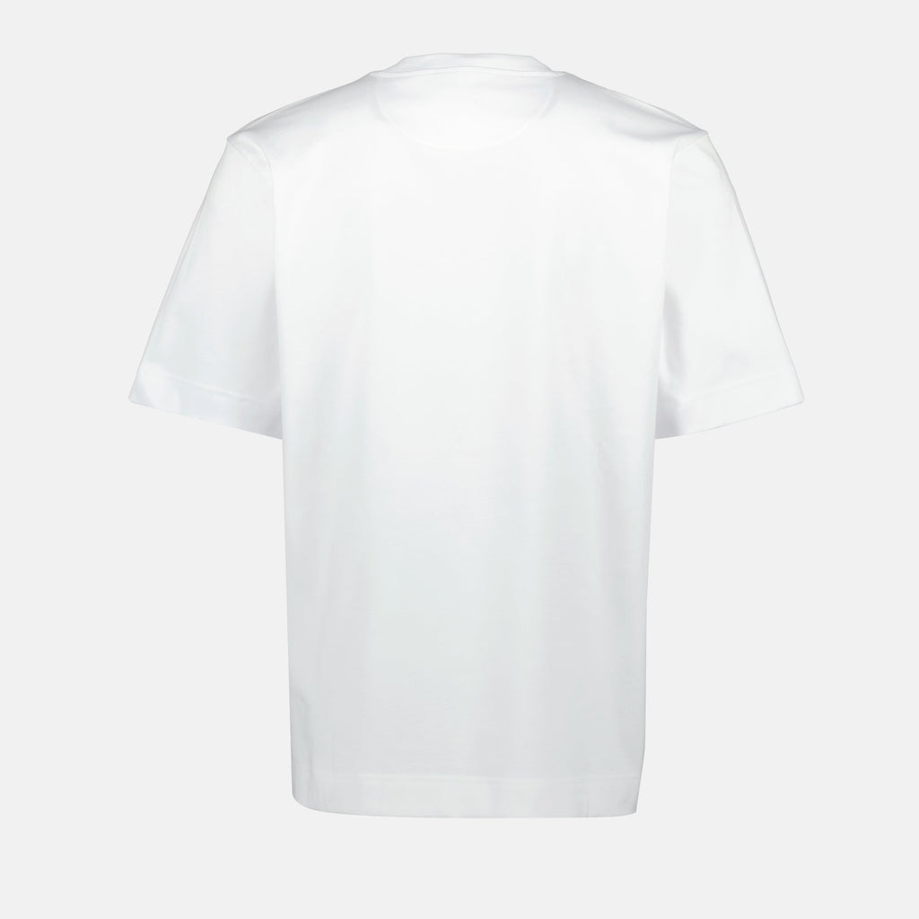 Image d'un t-shirt en coton blanc de Fendi pour hommes - Saison Printemps-Été 2025 - Vue des détails du produit 1