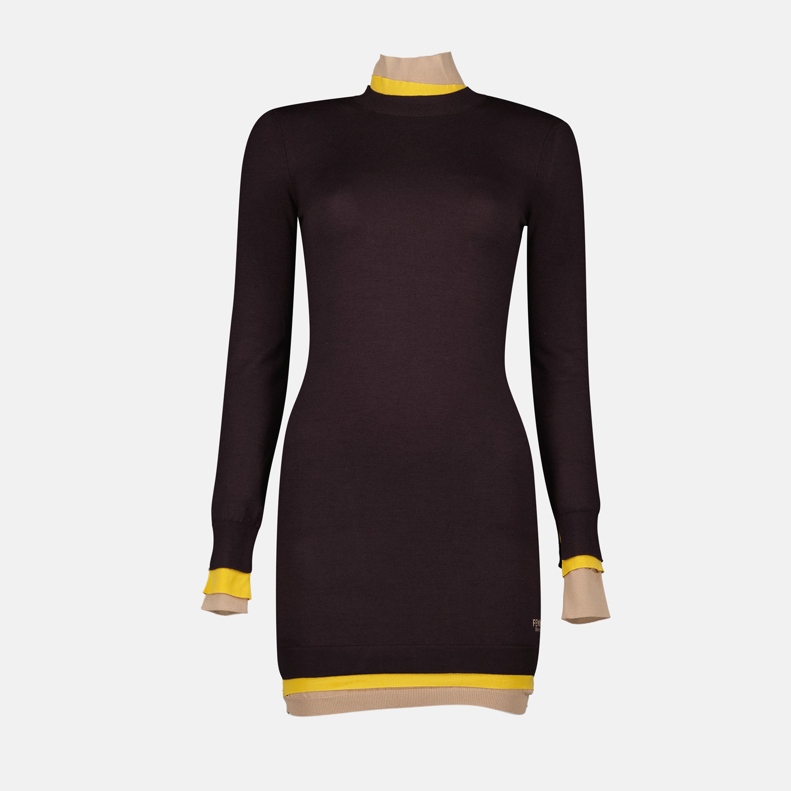 fendi dress women Wool have designer piece Fendi FF-jacquard dress - Red