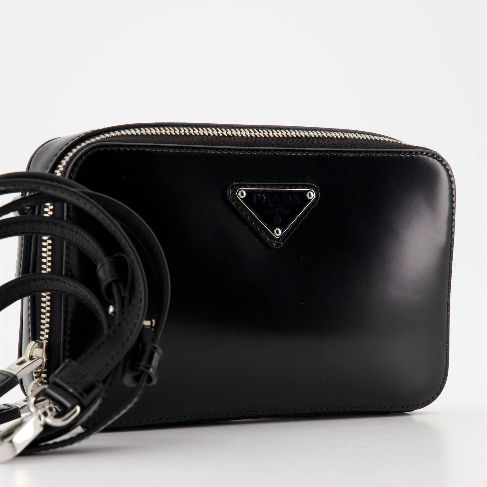 Prada, leather bag, luxury accessories, Spring-Summer 2024, black bag