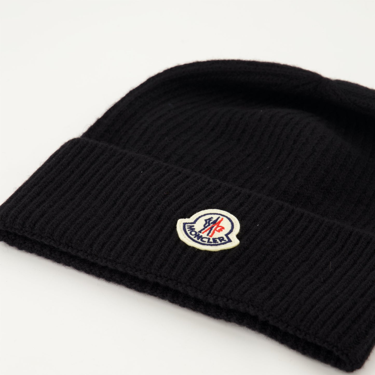 Moncler beanie, wool cashmere hat, winter accessory, black beanie, designer beanie