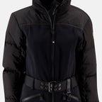 Moncler Grenoble ski suit, black ski suit, waterproof ski wear, women's ski outfit, luxury winter apparel