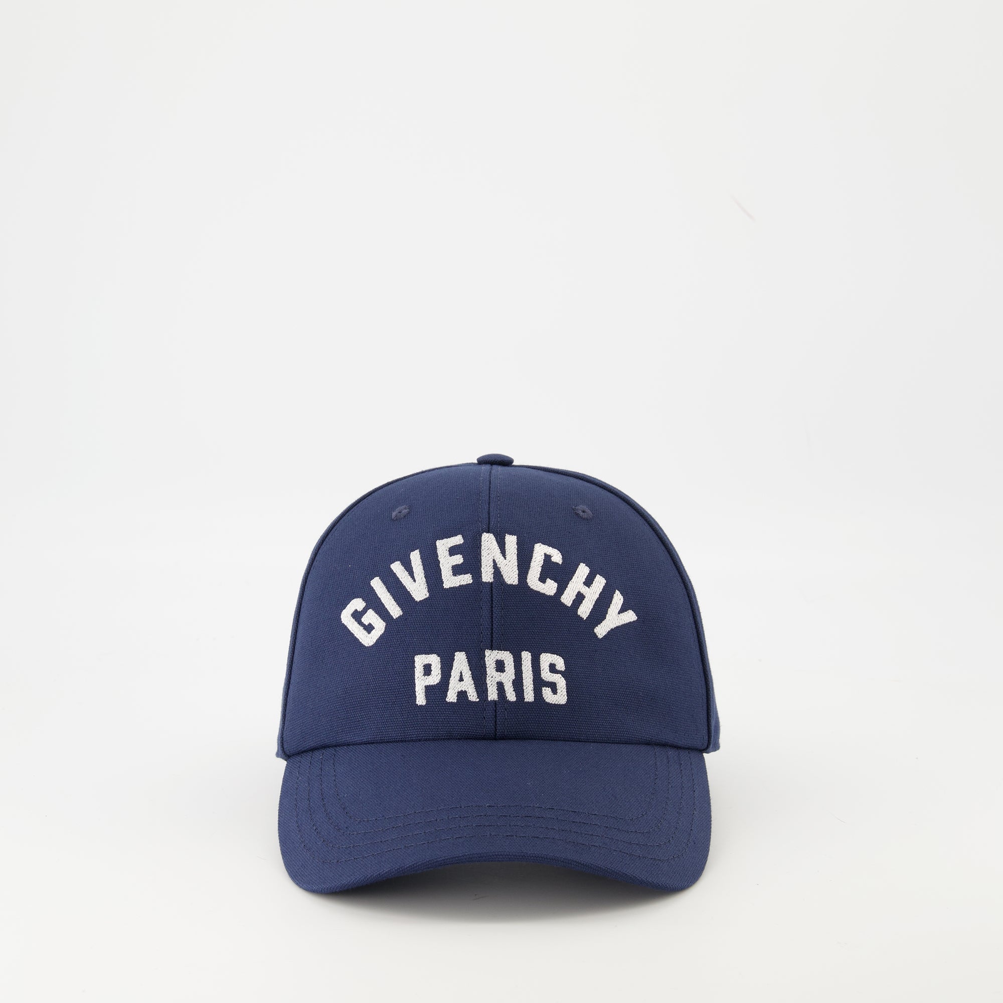navy cotton cap, Givenchy cap, embroidered logo cap, adjustable strap cap, men's accessories