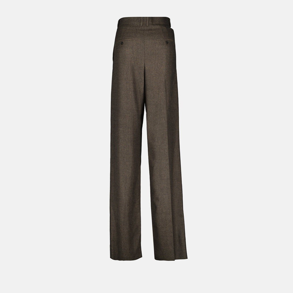 brown trousers, Saint Laurent, chevron pattern, wide fit trousers, Autumn-Winter 2025