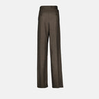 Image of Brown Chevron Trousers by Saint Laurent for Women - Season Autumn-Winter 2025 - Product detail view 1