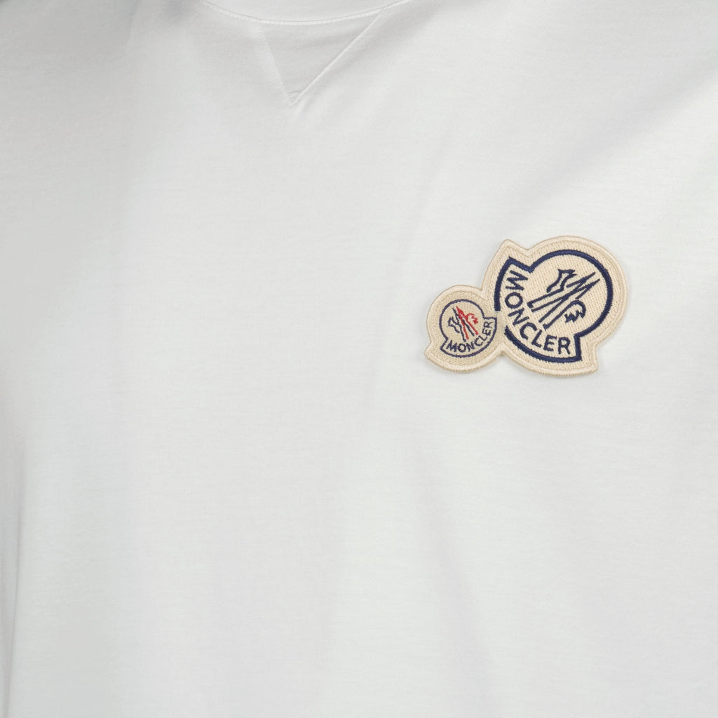 Image of White Logo T-Shirt by Moncler for Men - Season Autumn-Winter 2025 - Detail View 5